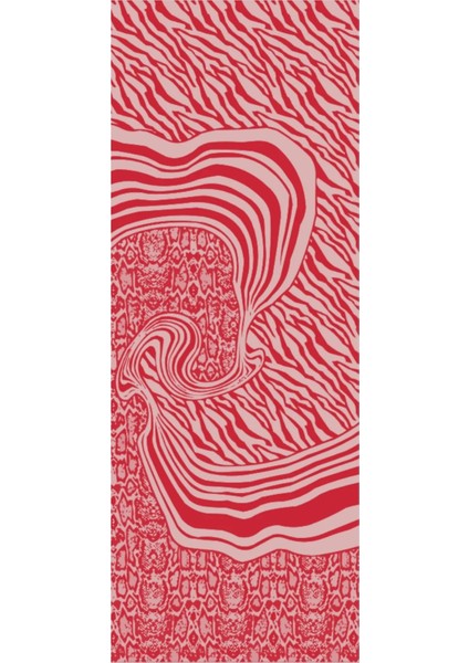 Riad Desen Çift Taraflı Şal Bordo-Mint Yeşili