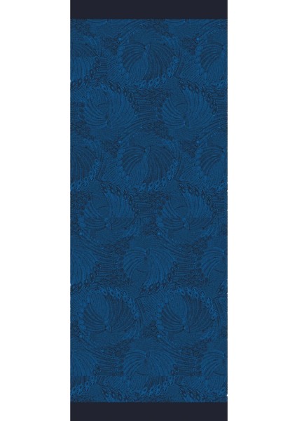 Mayra Desen Çift Taraflı Şal Siyah-Indigo