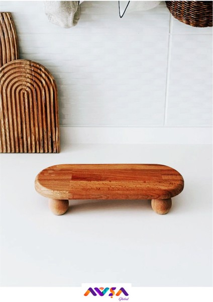 Doğal Bambu Ahşap Top Ayaklı Yükseltici Organizer ve Sunumluk modelleri