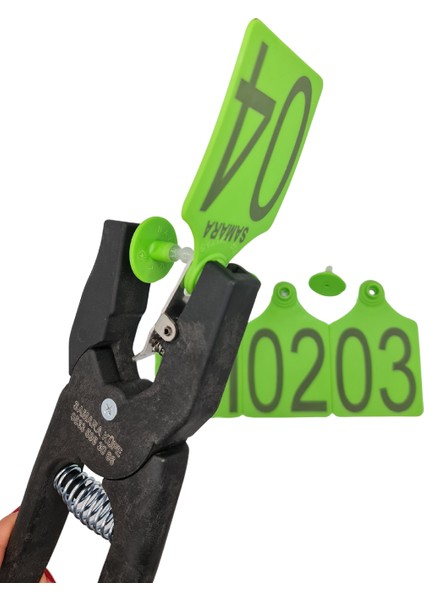 Büyükboy 100 Adet Yeşil Xl Büyükboy Hayvan Küpesi+Pens Ucu Hediye modelleri