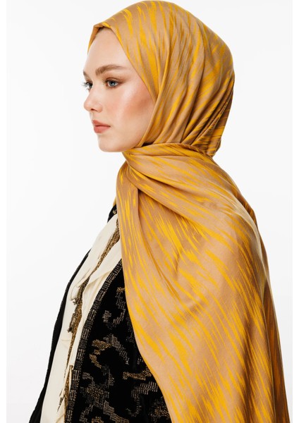 Selis Desen Çift Taraflı Şal Vizon-Hardal modelleri