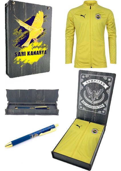 Orijinal 23/24 A Takım Tam Fermuarlı Futbolcu Sweat + Kalem Set Ahşap Kutulu