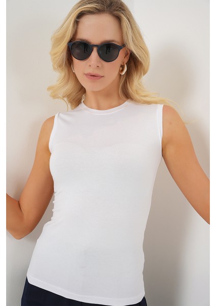 Kadın Kolsuz Body 4347 - Beyaz modelleri