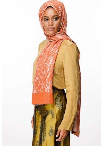 Selis Desen Çift Taraflı Şal Tarçın-Bej modelleri