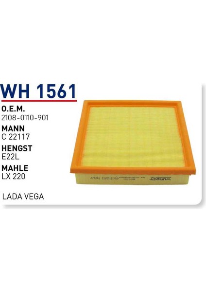 Wh1561 Οem 21080110901 Lada vega Otomobil hava filtre air filter