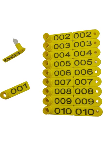 400 Adet Sarı Renk Kuzu Küpesi(Parmak Küpe)+Pens Ucu Hediye