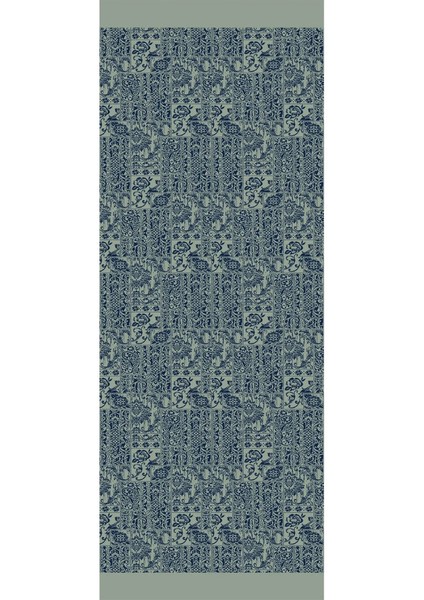 Henna Desen Çift Taraflı Şal Lacivert-Su Yeşili indirimleri