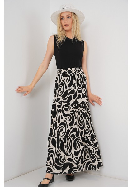 1898 Desenli Uzun Etek - C.siyah modelleri