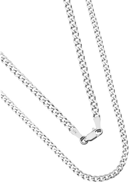 925 Ayar Gümüş Unisex Gurmet Zincir Kolye 4 mm Genişlik