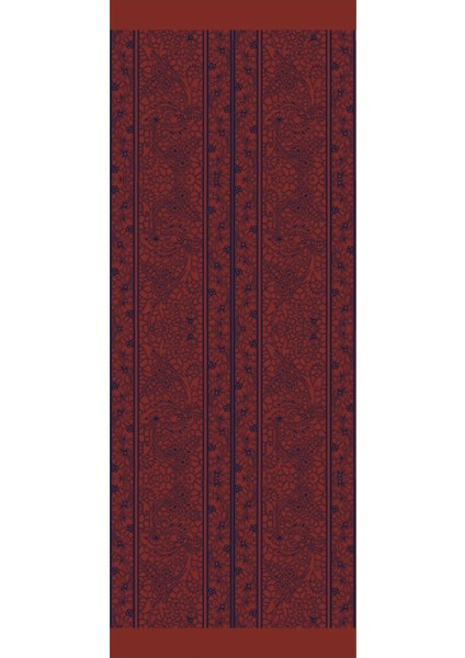 Lavin Desen Çift Taraflı Şal Lacivert-Soğan Kabuğu