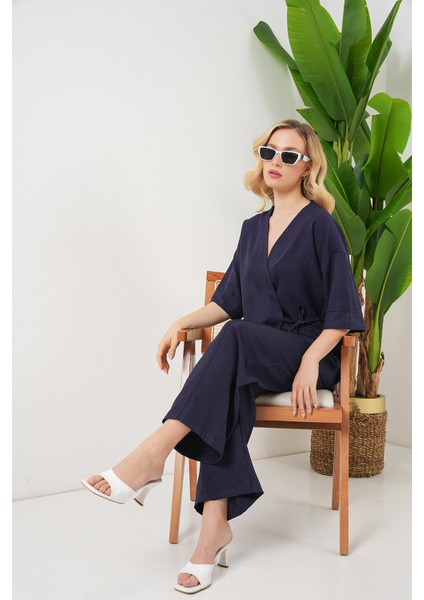 Kadın Önü Bağlamalı Alt Üst Takım 6745 - Lacivert modelleri