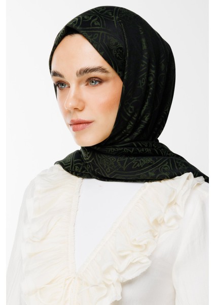 Morocco Desen Çift Taraflı Şal Siyah-Haki fiyatları