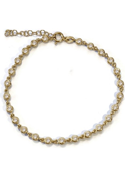 Sonsuzluğun Işıltısı 925 Ayar Gümüş Zirkon Taşlı Yuvarlak Model Bileklik