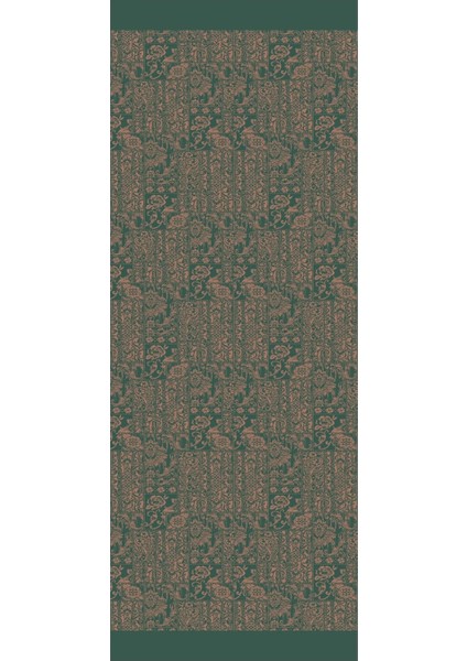 Henna Desen Çift Taraflı Şal Zümrüt-Kayısı
