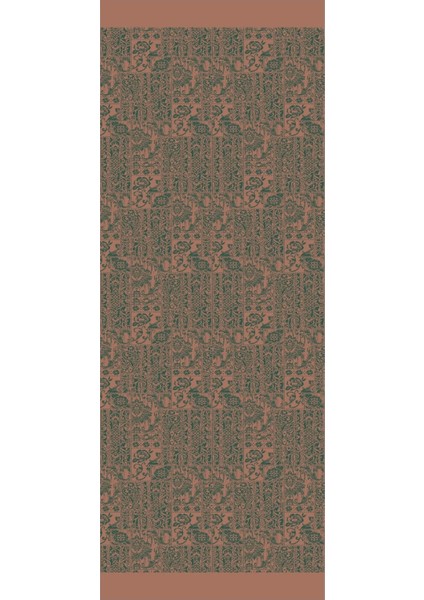 Henna Desen Çift Taraflı Şal Zümrüt-Kayısı