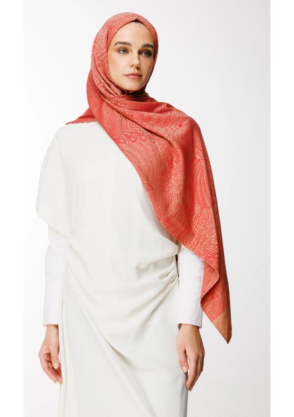 Mayra Desen Çift Taraflı Şal Vizon-Kırmızı fiyatları