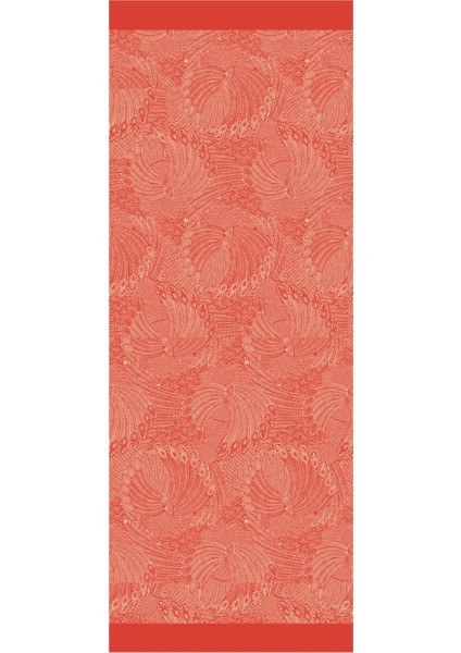 Mayra Desen Çift Taraflı Şal Vizon-Kırmızı