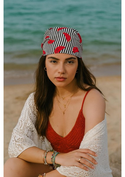 Bohem Saten Dokulu Bandana Fular