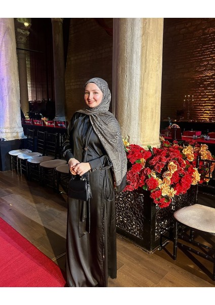 Mayra Desen Çift Taraflı Şal Siyah-Bej