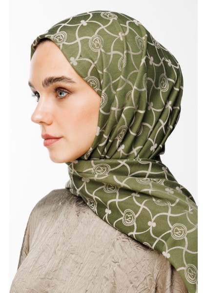 Marrakech Desen Çift Taraflı Şal Haki-Somon modelleri