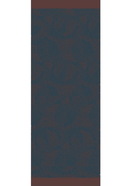 Mayra Desen Çift Taraflı Şal Acı Kahve-Petrol Mavisi