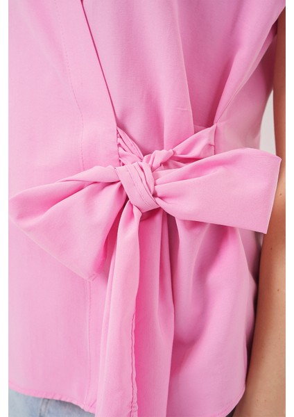 Kadın Sıfır Kol Anvelop Gömlek 20343 - Pembe indirimleri