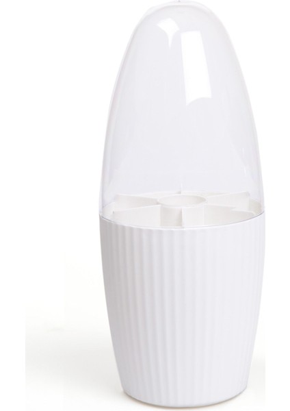 7 Bölmeli Şeffaf Beyaz Makyaj ve Kozmetik Organizer, Düzenleyici