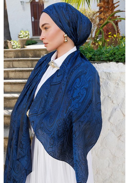 Liva Desen Shine Line Şal Siyah-Indigo modelleri
