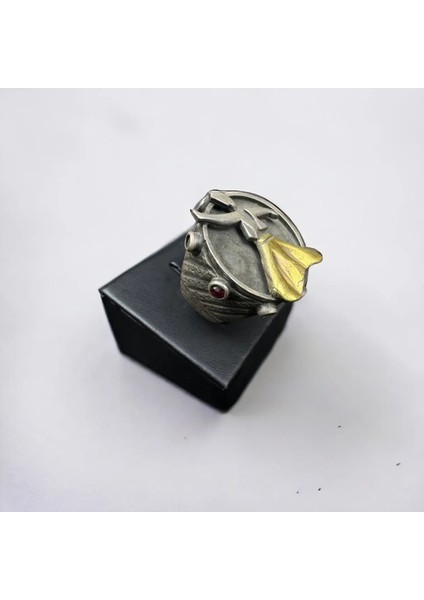 Semazen Figürlü Lal ve Zümrüt Taşlı Gümüş Yüzük fiyatları