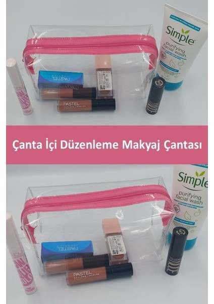 Turuncu Makyaj Malzemesi Düzenleyici Çanta, Pratik ve Şık Saklama Çözümü