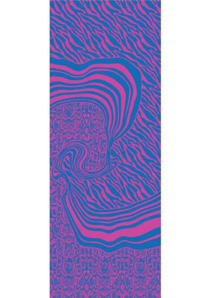 Riad Desen Çift Taraflı Şal Petrol Mavisi-Fuşya