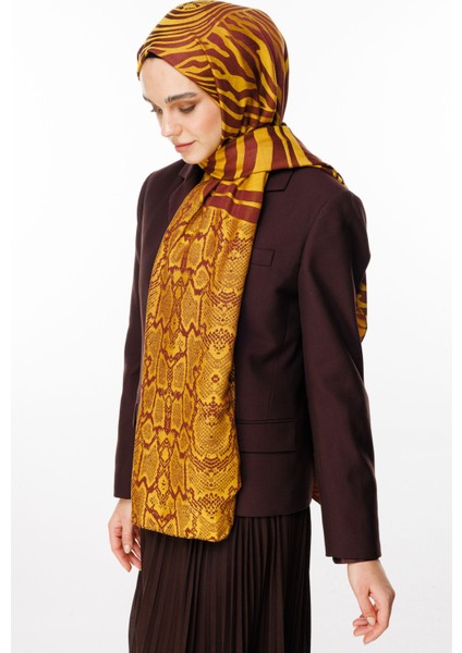 Riad Desen Çift Taraflı Şal Mürdüm-Sarı fiyatları