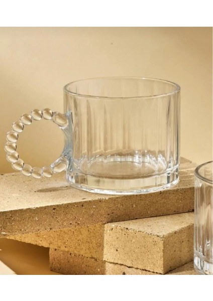 Turuncu 2'li Cam Boncuk Kulplu Kupa Seti, Şık ve Kullanışlı Tasarım fiyatları