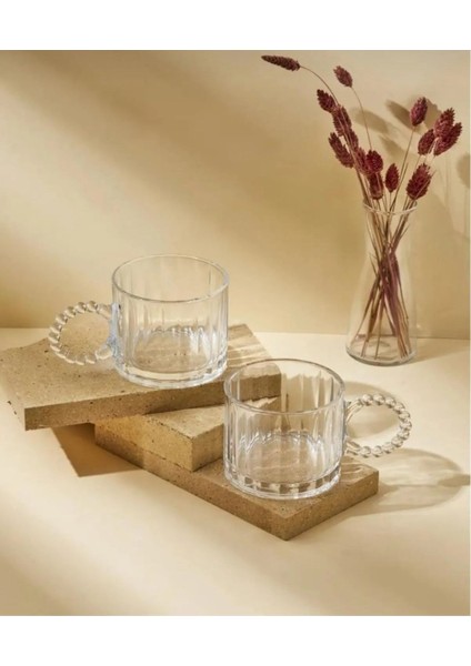 Turuncu 2'li Cam Boncuk Kulplu Kupa Seti, Şık ve Kullanışlı Tasarım fırsatları