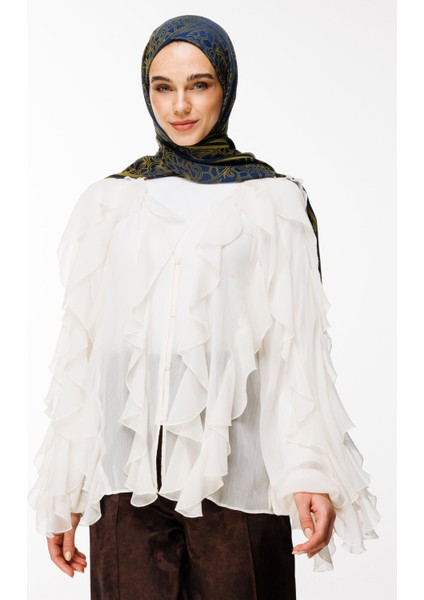 Lavin Desen Çift Taraflı Şal Lacivert-Yağ Yeşili fiyatları