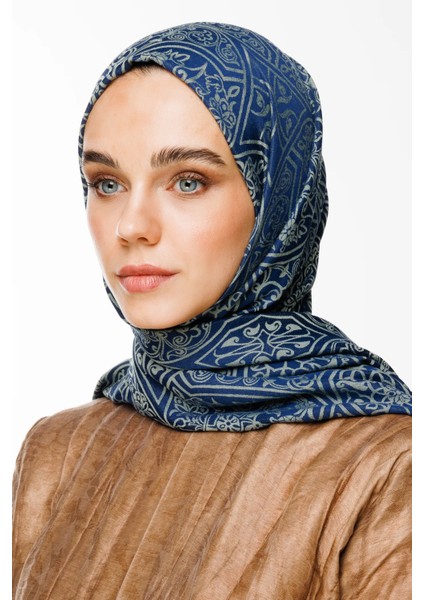 Morocco Desen Çift Taraflı Şal Lacivert-Su Yeşili fiyatları