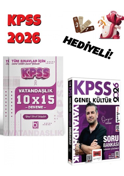 2026 Kpss Vatandaşlık Çözümlü Soru Bankası ve Deneme Seti 2 Kitap