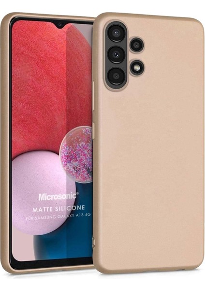 Matte Silicone Galaxy A13 4g Için Kılıf Gold [galaxy A13 4g ile Uyumlu Kılıf - Gold]