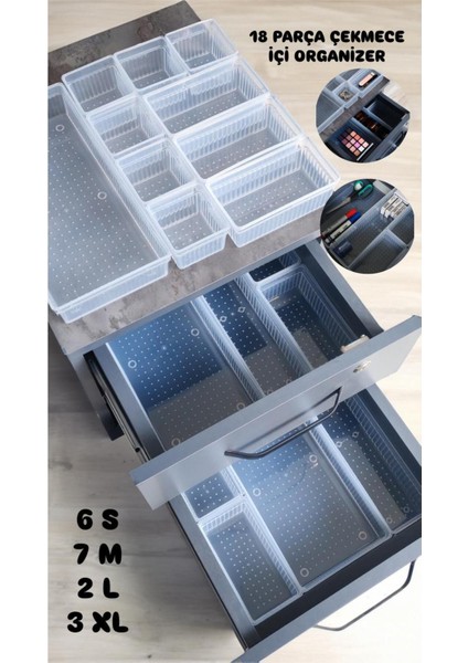 Çok Fonksiyonlu Çekmece İçi Düzenleyici Kalemlik ve Makyaj Organizeri