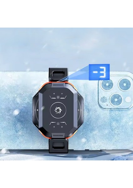 Oyuncu Fanı Telefon Soğutucu 1800 Mah Powerbank Şarjlı Kablosuz Fan Derece Gösterge Mıknatıslı