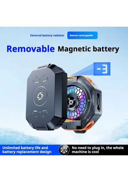 Oyuncu Fanı Telefon Soğutucu 1800 Mah Powerbank Şarjlı Kablosuz Fan Derece Gösterge Mıknatıslı indirimleri
