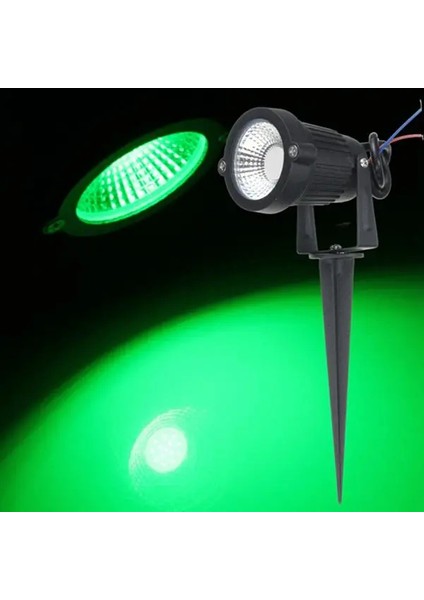 Elektrikle Çalışır 10 Watt Yeşil Işık Ampul Dahil Metal Gövde Fonksiyonlu Bahçe Duvar ve Çim Armatürü