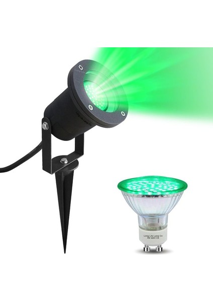Elektrikle Çalışır 10 Watt Yeşil Işık Ampul Dahil Metal Gövde Fonksiyonlu Bahçe Duvar ve Çim Armatürü