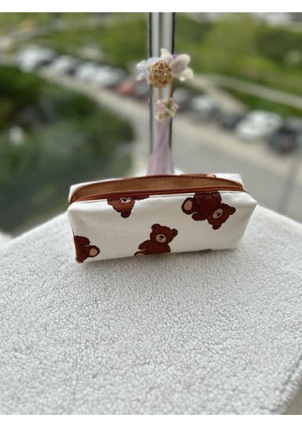 Renkli Teddy Ayıcık Kalemlik ve Makyaj Çantası, Yıkanabilir, El Yapımı modelleri