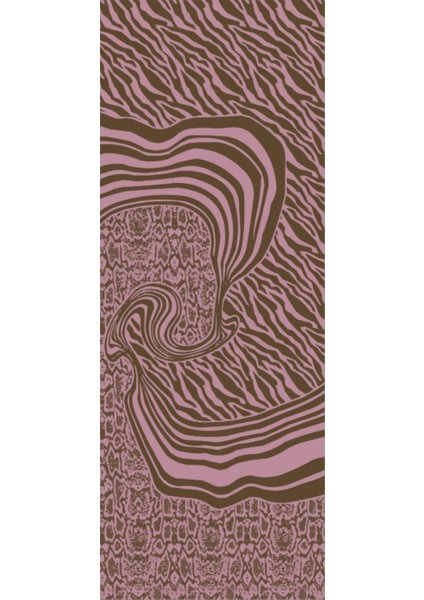 Riad Desen Çift Taraflı Şal Koyu Haki-Koyu Gül Kurusu