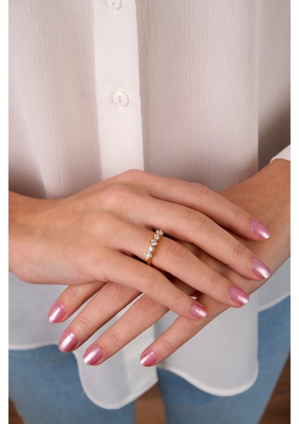 14 Ayar Altın Beştaş Yüzük 53