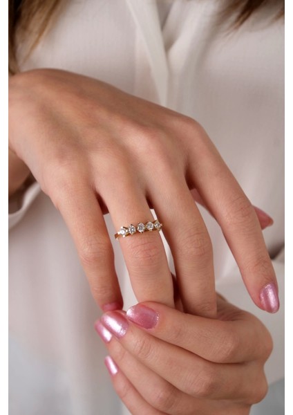 14 Ayar Altın Beştaş Yüzük 53 modelleri