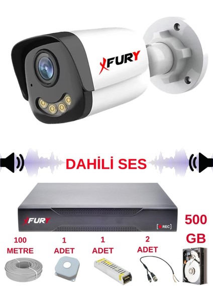 1 Li Sesli Gece Renkli Görüş Güvenlik Kamerası Su Geçirmez Güvenlik Kamerası Seti 5590S 500GB fiyatları
