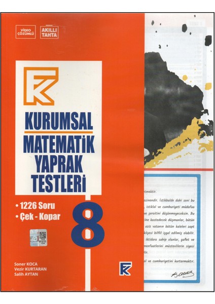 8.sınıf Kurumsal Matematik Yaprak Test
