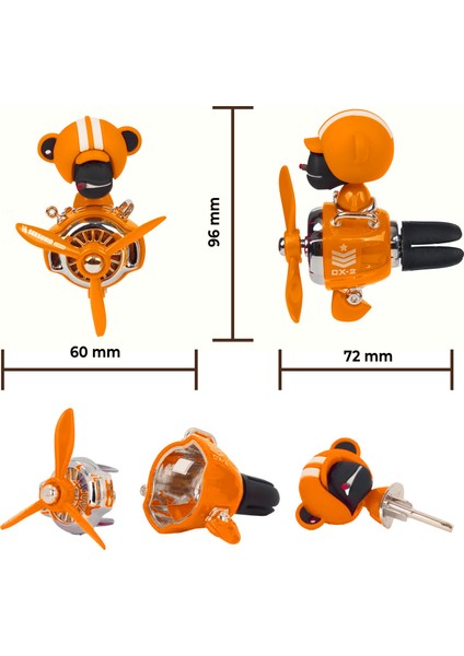Pervaneli Klima Süsü Oto Koku Klipsi Sallanan Başlı Pilot Gorilla Araba Hava Ferahlatıcı Turuncu indirimleri